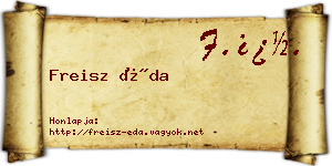 Freisz Éda névjegykártya